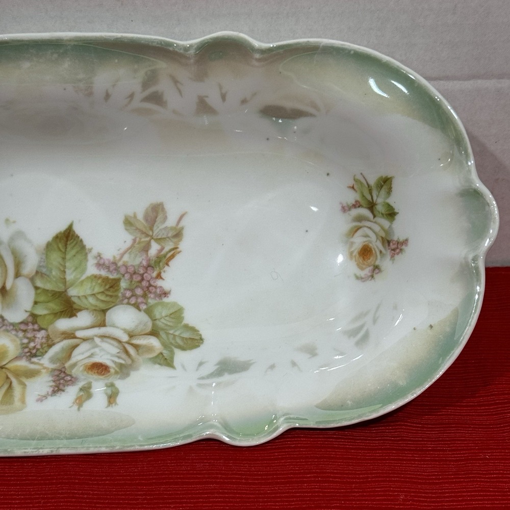 Vintage Oblong Serving Dish Porcelain China Beautiful 12" Germany - Picture 7 of 9